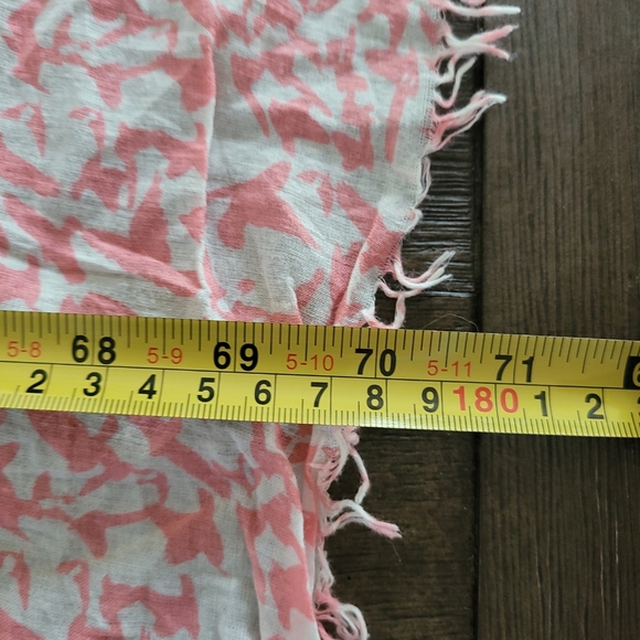 EDC by ESPRIT Scarf Wrap with Birds blue and Pink Super Long - Picture 2 of 11